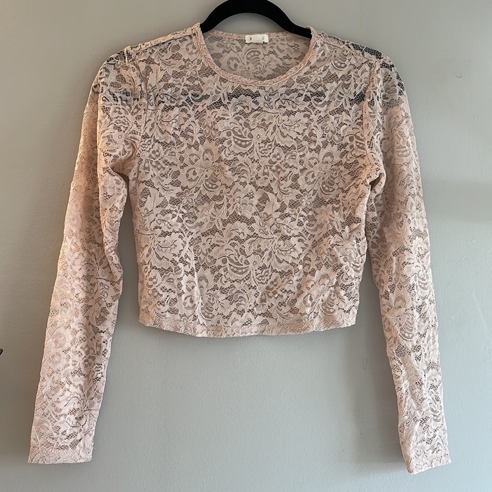 GARAGE Pink Lace Top